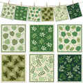 6 Pcs Swedish Paper Cloths for Kitchen, Reusable Paper Towels Washable | Highly Absorbent Kitchen Towels Quick Drying Swedish Sponge Cleaning Dish Cloths Dish Rags (Green Plant Leaves)