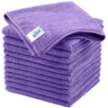 MR.SIGA Microfiber Cleaning Cloths, Streak Free Microfiber Towels, 12 Pack | All-purpose microfiber cloths, ultra absorbent, reusable household cleaning towels, Purple, 32 x 32 cm(12.6 x 12.6 inch)