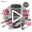 Hi-Spec Tool Set 25pc Pink Household DIY Tool Kit for Women. Small Mini Tool Box Set of Starter Basic Ladies Tools