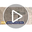 All-Purpose Stainless Steel Shower Squeegee for Shower Glass Door with 2 Adhesive Hooks, Bathroom Cleaner Tool Household Window Mirror Squeegee , Cleaning Tile Wall, Car, 10 Inch Silver