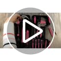 Apollo Tools 39 Piece General Household Tool Set, Pink DT9706P | Toolbox Storage Case with Essential Hand Tools for Everyday Home Repairs, DIY and Crafts. Pink Ribbon